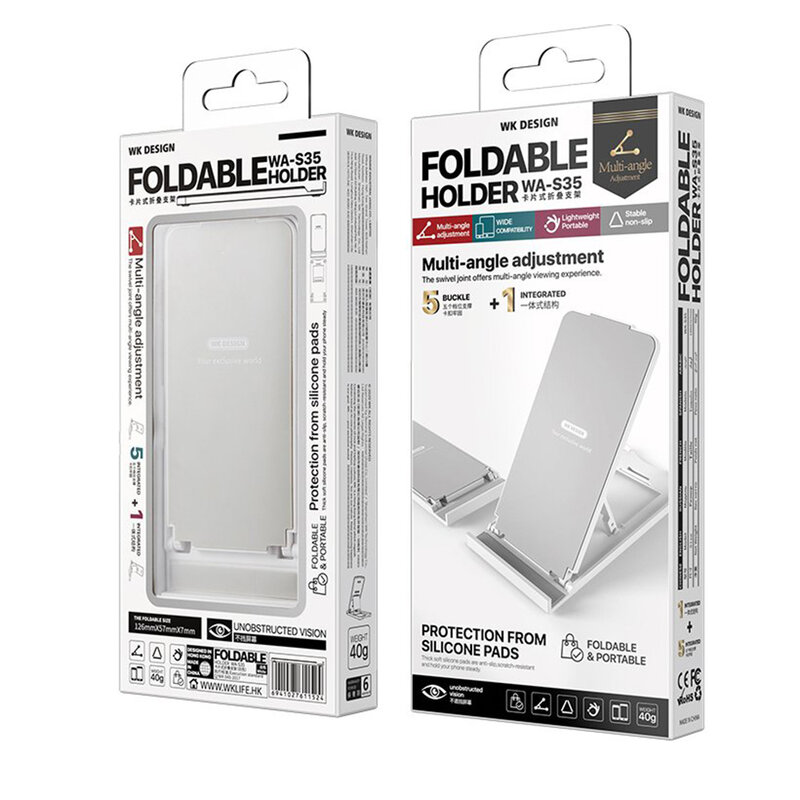 Suport Birou WK Design WA-S35 Foldable Stand Ajustabil Si Pliabil Pentru Telefon/Tableta De Maxim 8