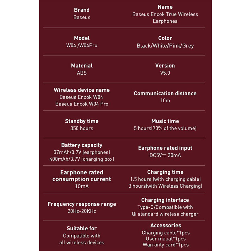 Casti In-Ear Baseus Enkok W04 Pro True Wireless Earphones Hi-fi Cu Microfon - NGW04P-01 - Negru