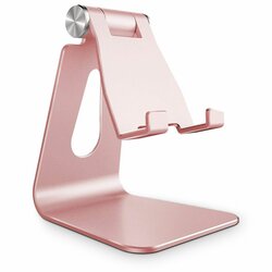 Suport Birou Tech-Protect Z4A Universal Stand Holder Pentru Telefon Din Aluminiu Pliabil Si Reglabil - Roz/Auriu