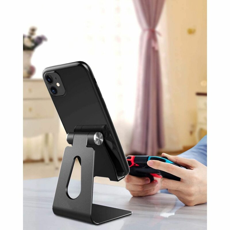 Suport Birou Tech-Protect Z4A Universal Stand Holder Pentru Telefon Din Aluminiu Pliabil Si Reglabil - Roz/Auriu
