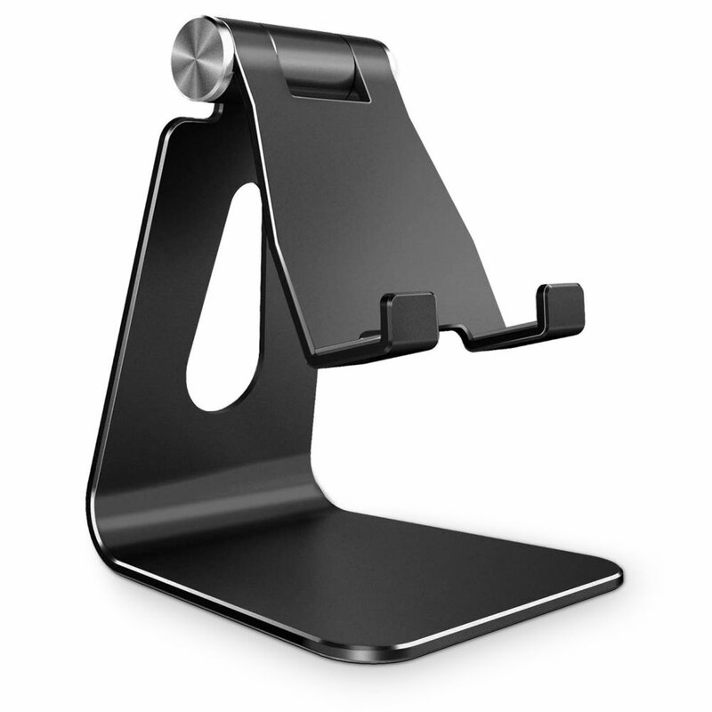 Suport Birou Tech-Protect Z4A Universal Stand Holder Pentru Telefon Din Aluminiu Pliabil Si Reglabil - Negru