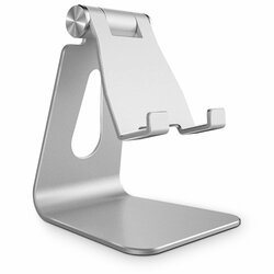 Suport Birou Tech-Protect Z4A Universal Stand Holder Pentru Telefon Din Aluminiu Pliabil Si Reglabil - Argintiu