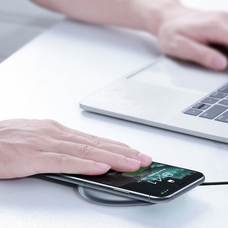 Incarcator Wireless Baseus Jelly Qi Orizontal 15W + Cablu De Incarcare USB/Type-C 1m - WXGD-0Y - Galben