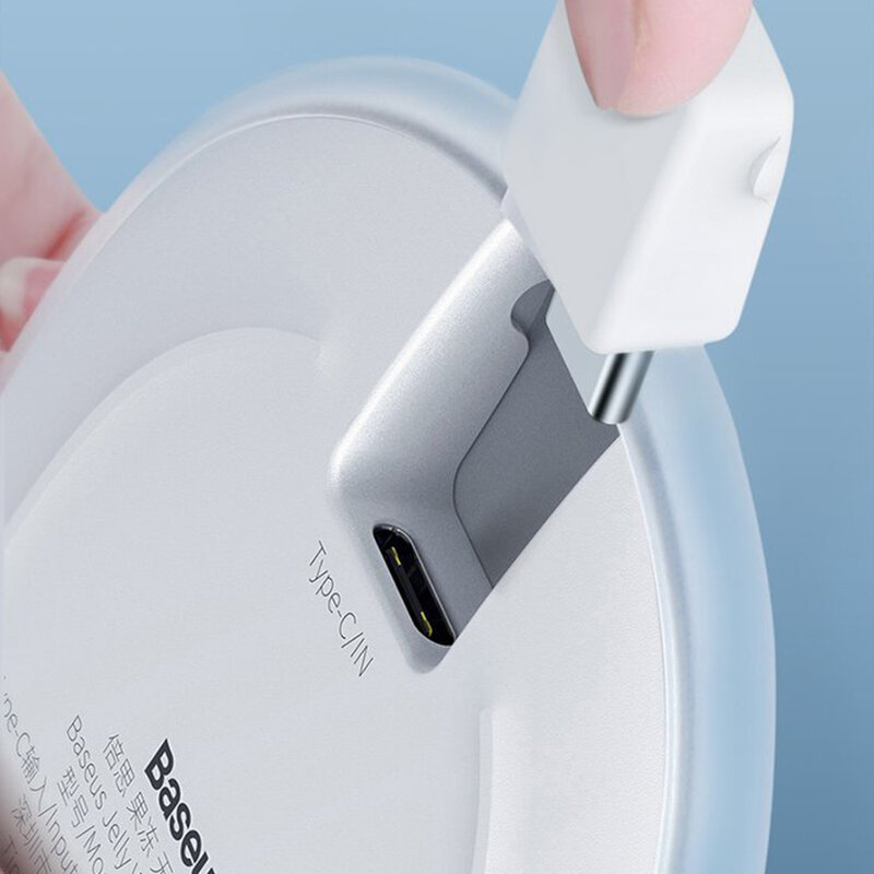 Incarcator Wireless Baseus Jelly Qi Orizontal 15W + Cablu De Incarcare USB/Type-C 1m - WXGD-0Y - Galben