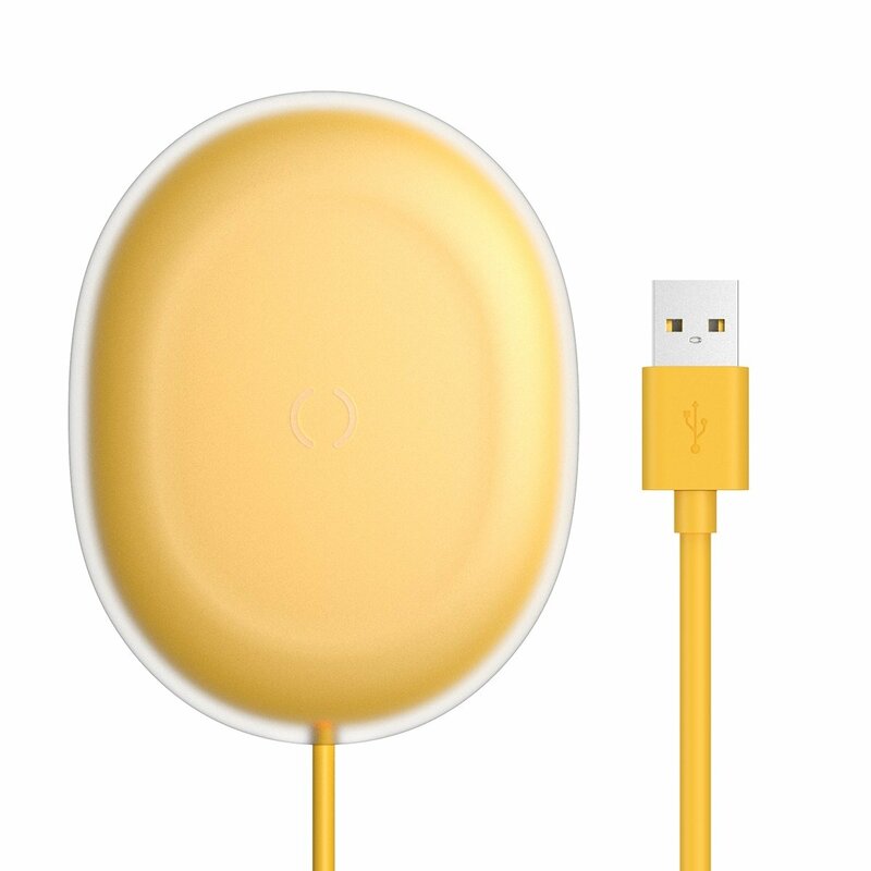 Incarcator Wireless Baseus Jelly Qi Orizontal 15W + Cablu De Incarcare USB/Type-C 1m - WXGD-0Y - Galben