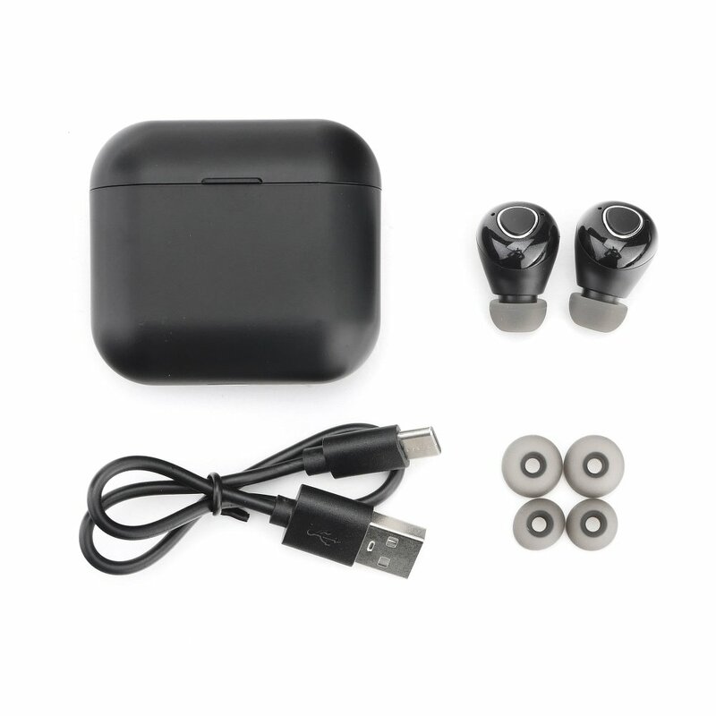 Casti In-Ear Wireless Stereo Bluetooth TWS T9 with Power Bank - Black