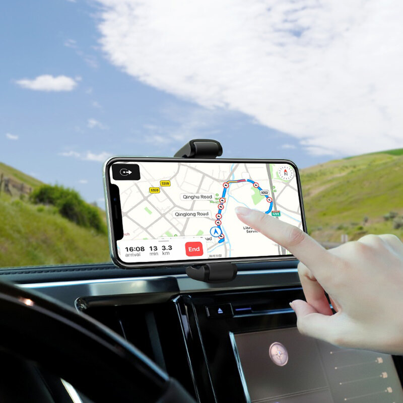 Suport Auto Hoco Selected S12 Lite Cu Prindere Pe Panoul De Bord/Parbriz 10W - Negru