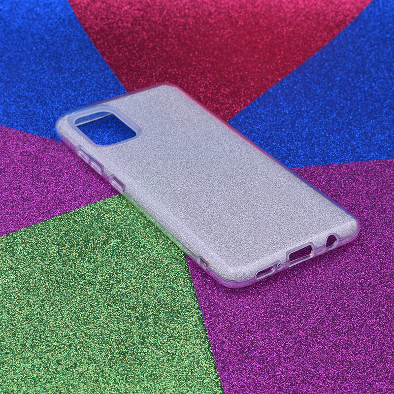 Husa Samsung Galaxy A51 Color TPU Sclipici - Argintiu