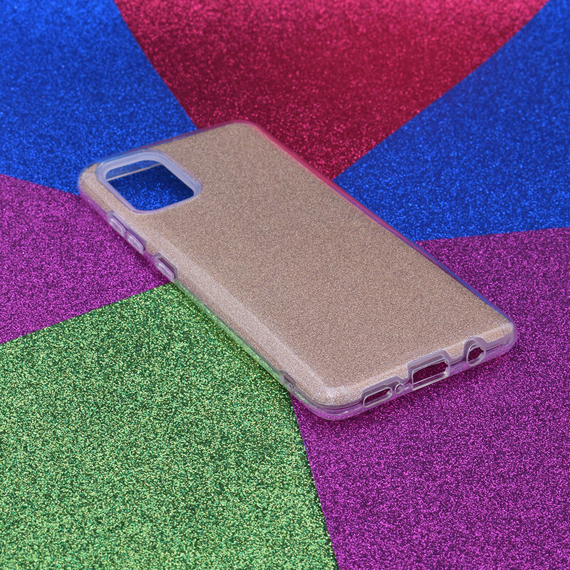 Husa Samsung Galaxy A51 Color TPU Sclipici - Auriu