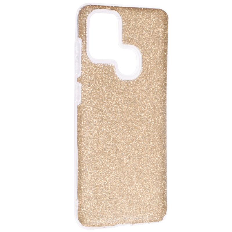 Husa Samsung Galaxy A21s Color TPU Sclipici - Auriu