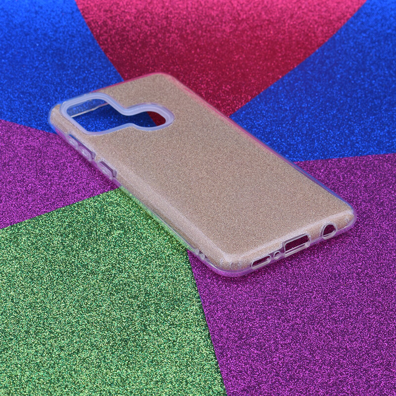 Husa Samsung Galaxy A21s Color TPU Sclipici - Auriu
