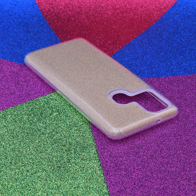 Husa Samsung Galaxy A21s Color TPU Sclipici - Auriu