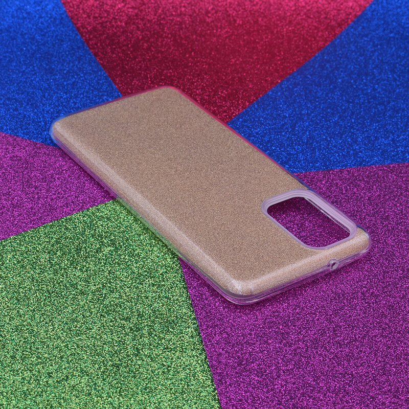 Husa Samsung Galaxy S20 Plus 5G Color TPU Sclipici - Auriu