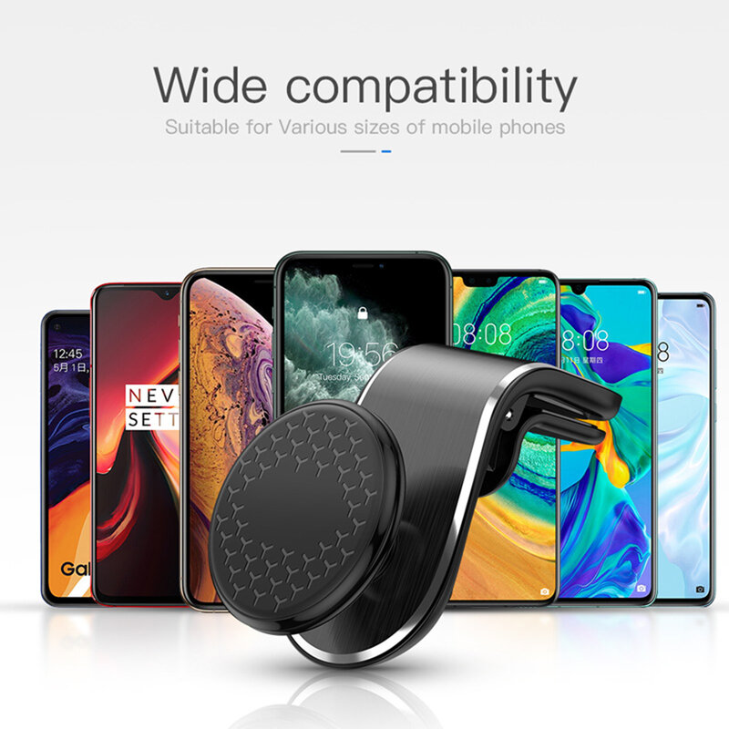 Suport Auto Rotary & Magnetic Pentru Telefon Cu Rotatie De 360° Si Montaj In Grila De Ventilatie - Argintiu