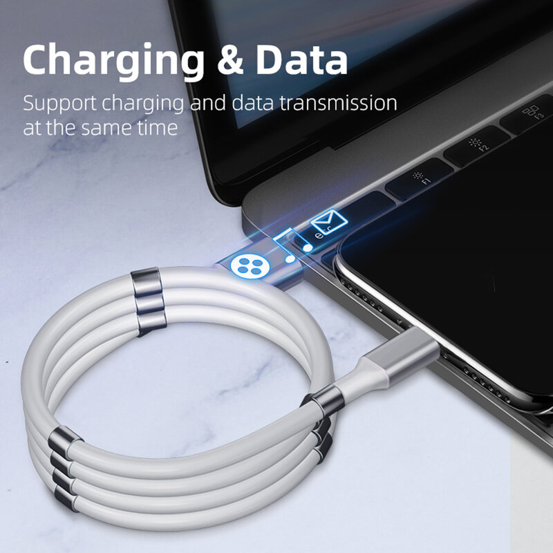 Cablu De Date Mobster Magnetic Lightning Cu Incarcare Rapida, 3A, 1m - Negru