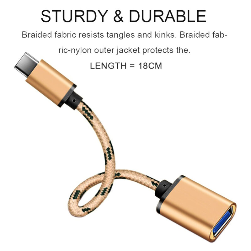 Adaptor Mobster OTG Cu Cablu De la USB 3.0 La Type-C Cu Functie Fast Charging de 3A 5Gbps 18cm - Negru