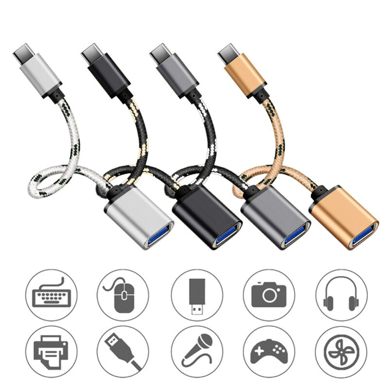 Adaptor Mobster OTG Cu Cablu De la USB 3.0 La Type-C Cu Functie Fast Charging de 3A 5Gbps 18cm - Negru
