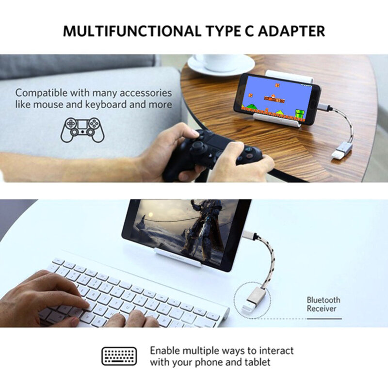 Adaptor Mobster OTG Cu Cablu De la USB 3.0 La Type-C Cu Functie Fast Charging de 3A 5Gbps 18cm - Negru
