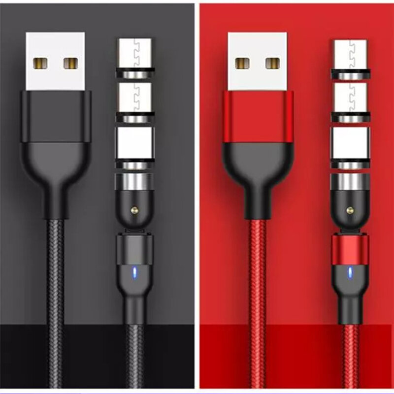 Cablu Incarcare Mobster 3in1 Magnetic, Type-C, Micro-USB, Lightning, 5V, 1m - Rosu