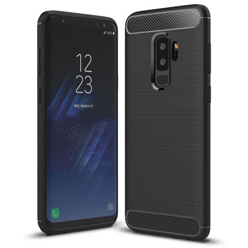 Husa Samsung Galaxy S9 Plus Techsuit Carbon Silicone, negru