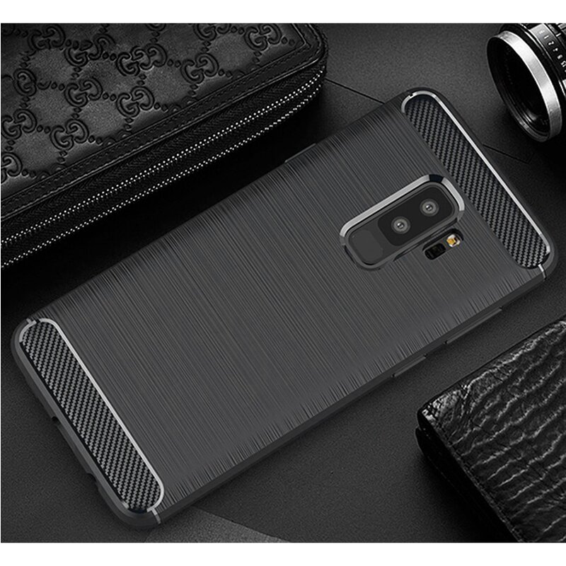 Husa Samsung Galaxy S9 Plus Techsuit Carbon Silicone, negru