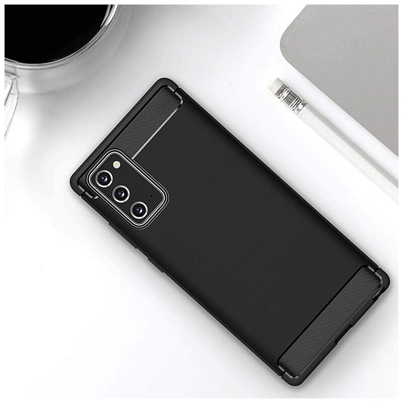 Husa Samsung Galaxy Note 20 Techsuit Carbon Silicone, negru