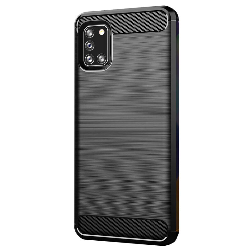 Husa Samsung Galaxy A31 Techsuit Carbon Silicone, negru