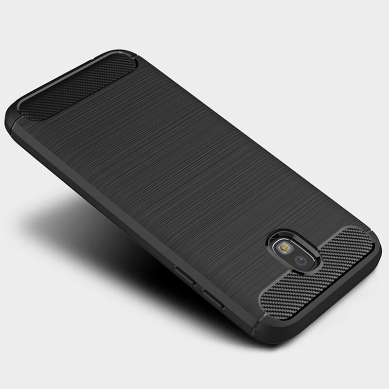 Husa Samsung Galaxy J5 2017 J530 / Galaxy J5 Pro 2017 Techsuit Carbon Silicone, negru