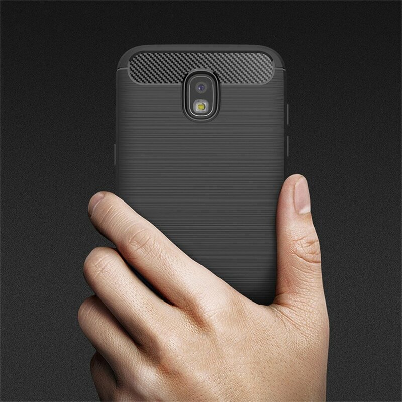 Husa Samsung Galaxy J5 2017 J530 / Galaxy J5 Pro 2017 Techsuit Carbon Silicone, negru