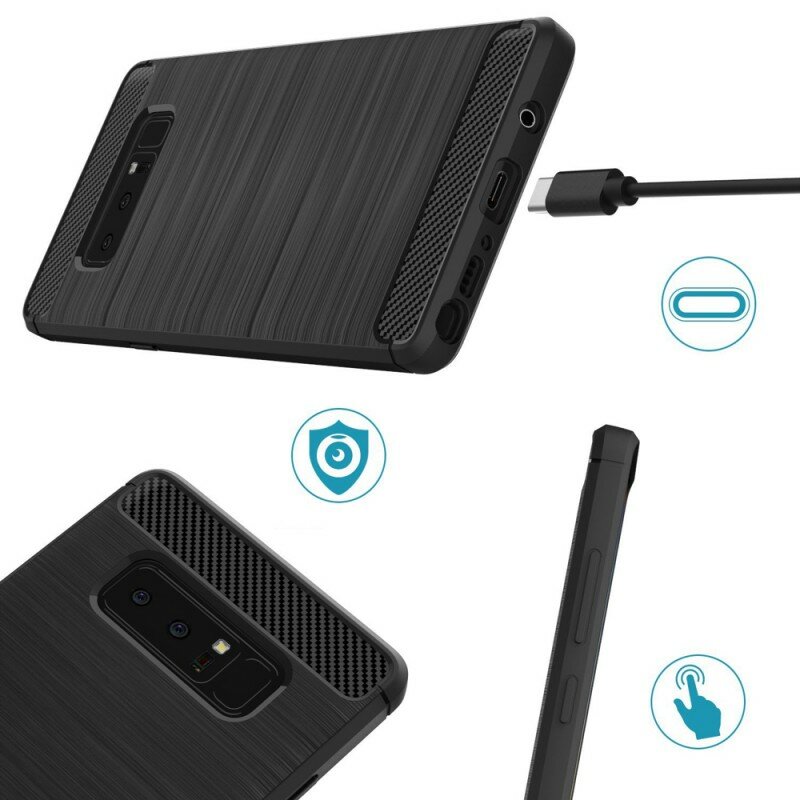 Husa Samsung Galaxy Note 8 Techsuit Carbon Silicone, negru