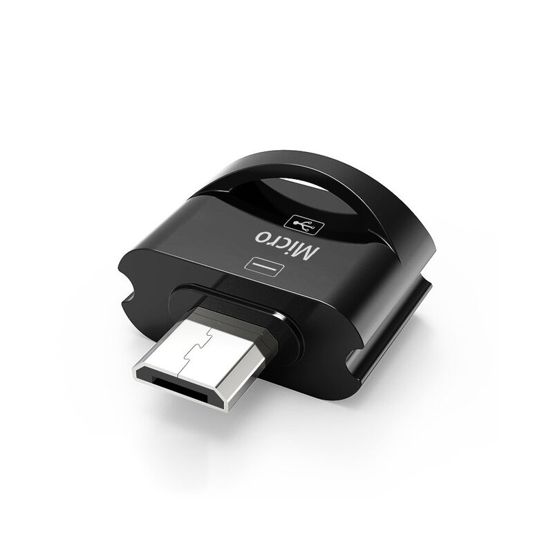 Adaptor OTG De La USB 3.0 La Micro-USB Convertor Pentru Incarcare/Date Cu Holder Metalic De Prindere - Negru