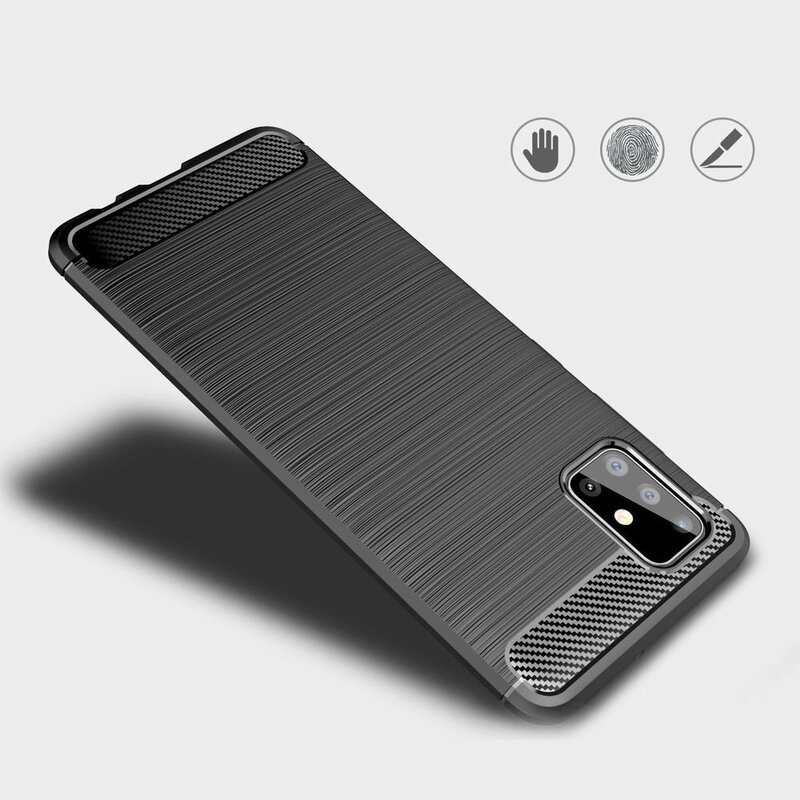 Husa Samsung Galaxy A51 5G Techsuit Carbon Silicone, negru