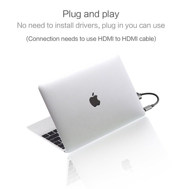 Cablu Convertor Mobster De la Type-C La HDMI Adaptor 4K 30Hz Compatibil Windows / Mac OS / Android - Argintiu