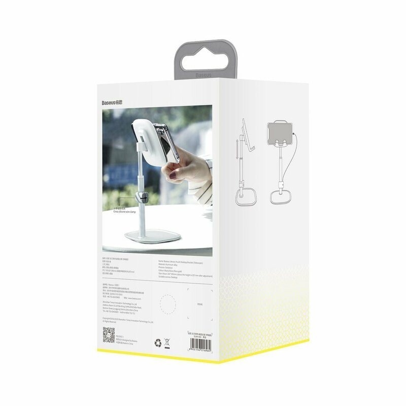 Suport birou telescopic Baseus telefon, organizator cabluri, roz auriu, SUWY-A0R