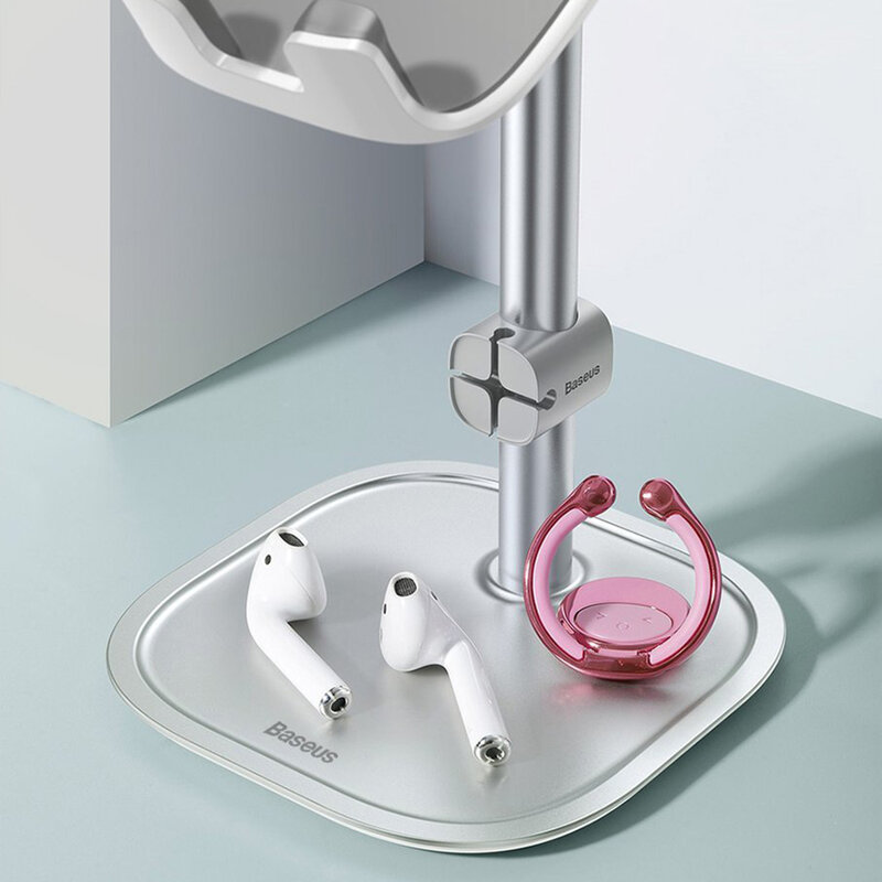 Suport birou telescopic Baseus telefon, organizator cabluri, roz auriu, SUWY-A0R