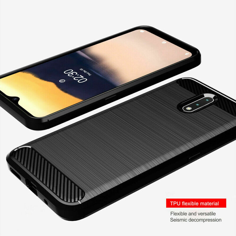Husa Nokia 2.3 Techsuit Carbon Silicone, negru