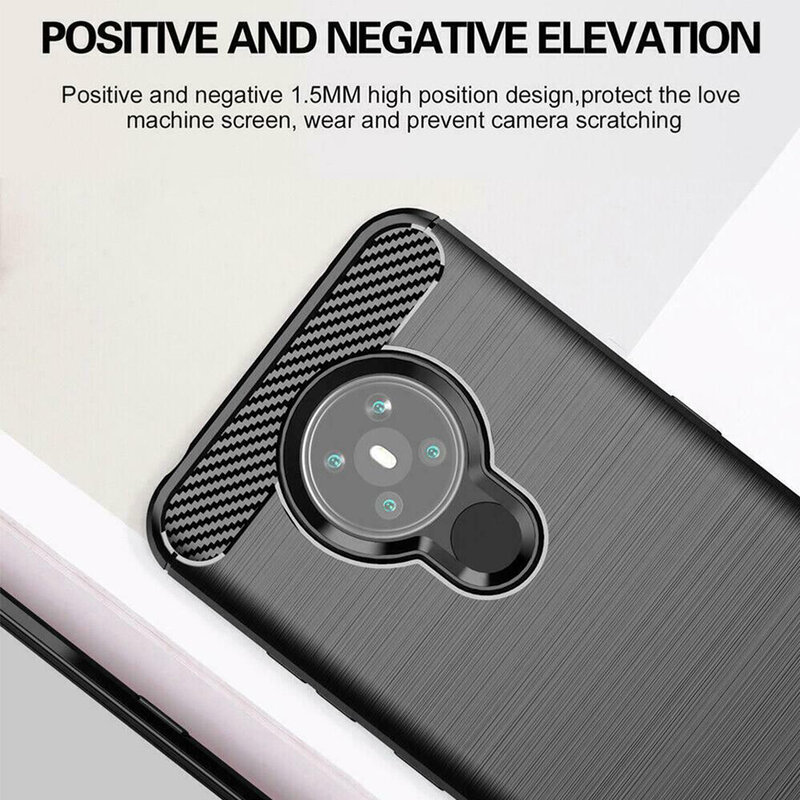 Husa Nokia 5.3 Techsuit Carbon Silicone, negru