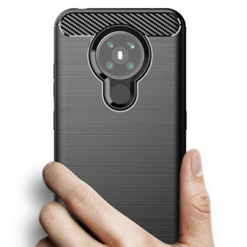 Husa Nokia 5.3 Techsuit Carbon Silicone, negru