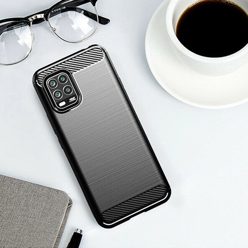 Husa Xiaomi Mi 10 Lite Techsuit Carbon Silicone, negru