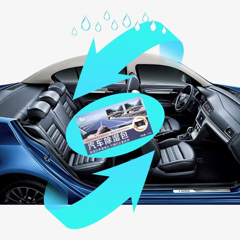 Dezumidificator Auto Universal Reutilizabil Si Reincarcabil Cu Actiune Impotriva Umiditatii Din Silicagel - Negru