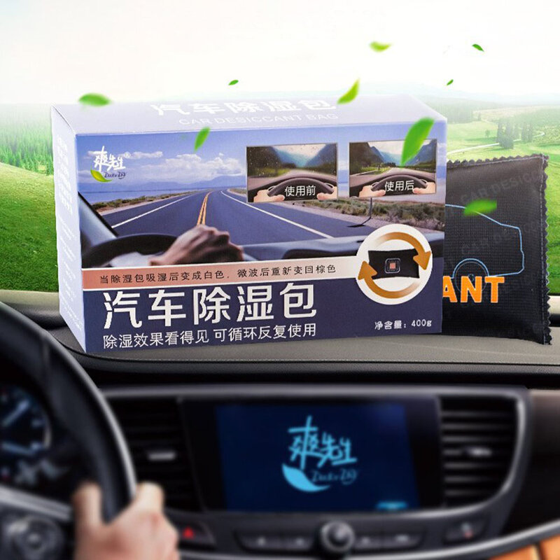 Dezumidificator Auto Universal Reutilizabil Si Reincarcabil Cu Actiune Impotriva Umiditatii Din Silicagel - Negru