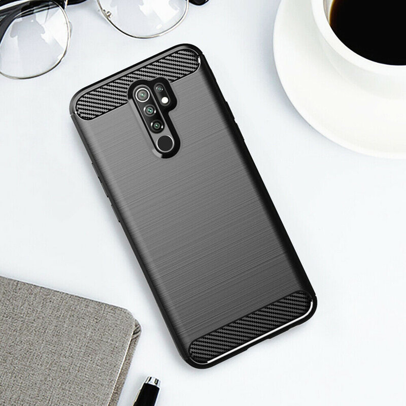 Husa Xiaomi Redmi 9 Techsuit Carbon Silicone, negru