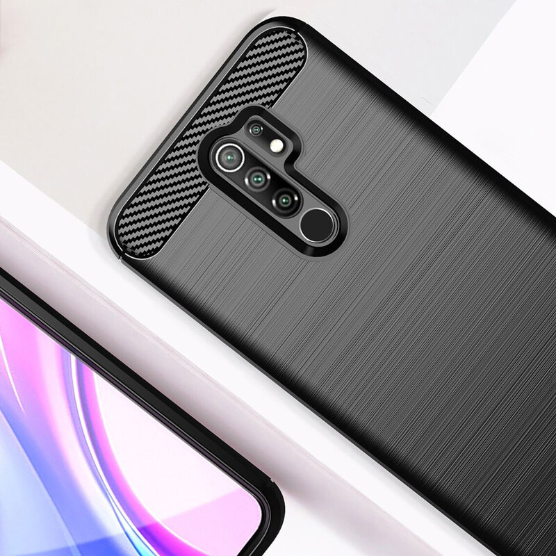 Husa Xiaomi Redmi 9 Techsuit Carbon Silicone, negru