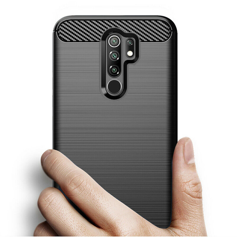 Husa Xiaomi Redmi 9 Techsuit Carbon Silicone, negru