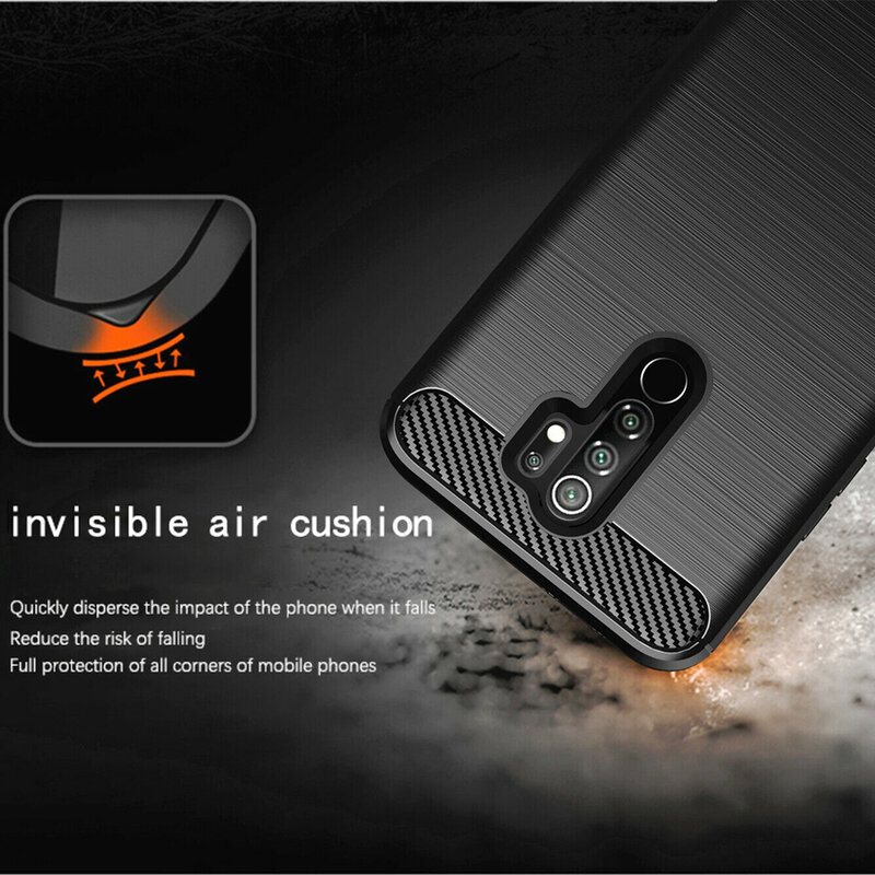 Husa Xiaomi Redmi 9 Techsuit Carbon Silicone, negru