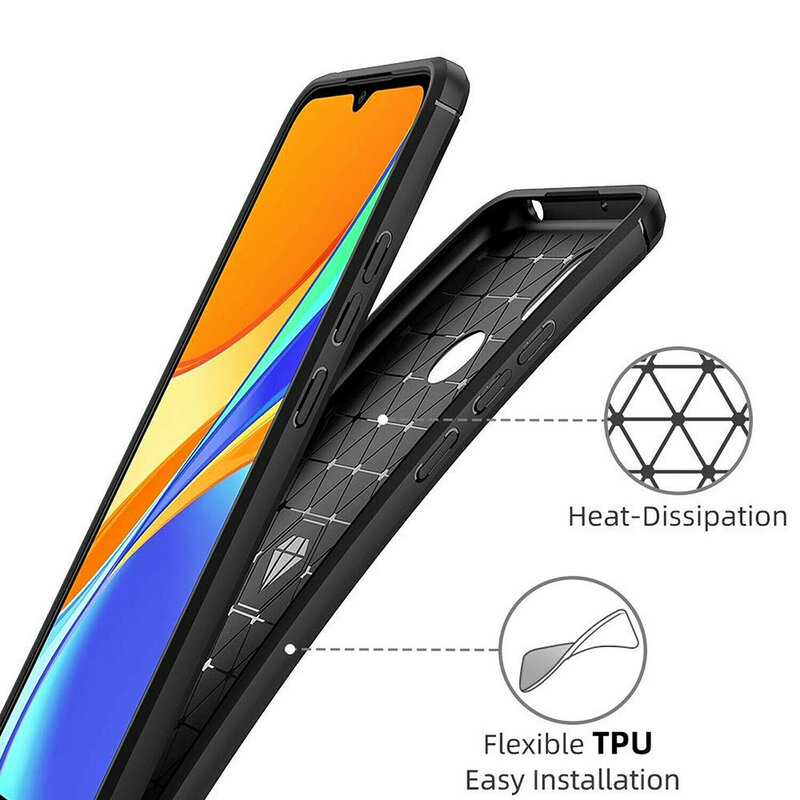 Husa Xiaomi Redmi 9C Techsuit Carbon Silicone, negru