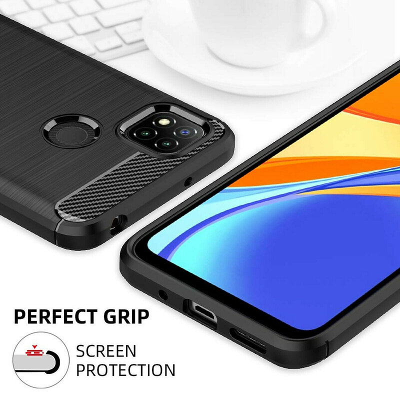 Husa Xiaomi Redmi 9C Techsuit Carbon Silicone, negru