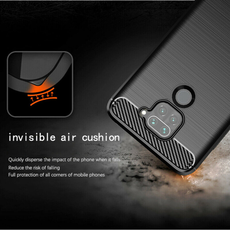 Husa Xiaomi Redmi Note 9 Techsuit Carbon Silicone, negru