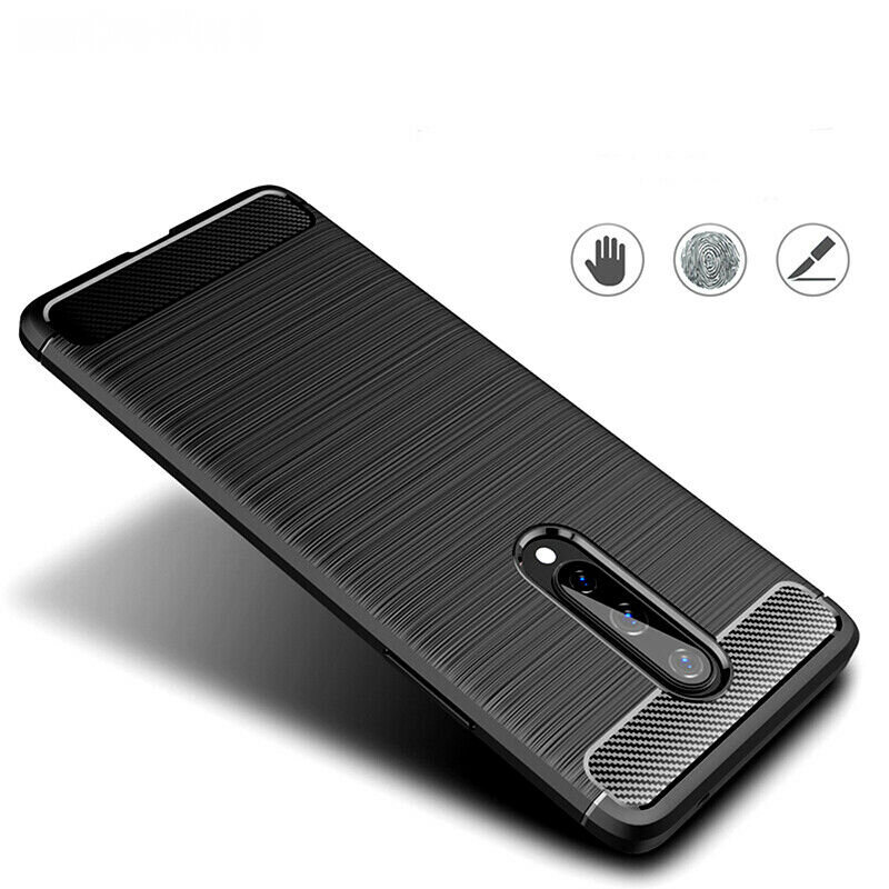 Husa OnePlus 8 Techsuit Carbon Silicone, negru