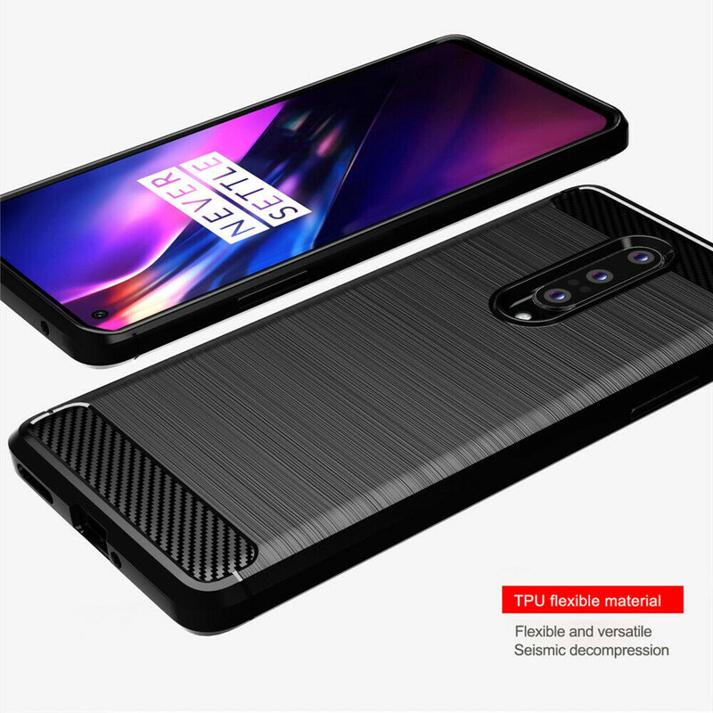 Husa OnePlus 8 Techsuit Carbon Silicone, negru